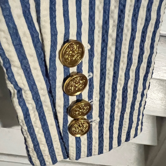 Smythe Blue Seersucker Striped
Taped Peak Lapel Blazer 4 - Picture 6 of 11